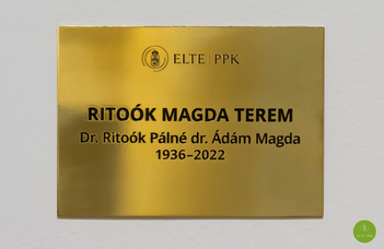 Inauguration of the Ritoók Magda hall